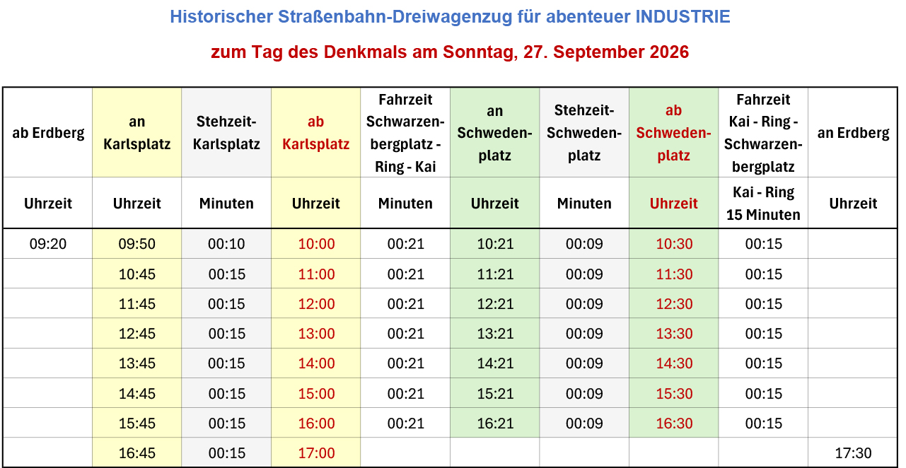 abenteuer INDUSTRIE Fahrplan So. 27.09.2026